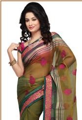 Mehendi Green Chanderi Saree