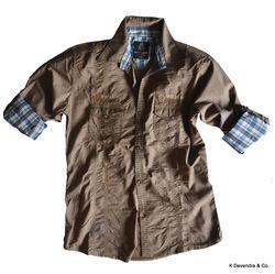 Mill Dyed Sateen Cargo Full Sleeve Shirts