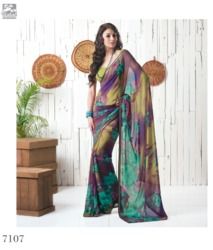 Designer Printed Polyester Sarees