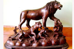 Hand Carved Lion Statue