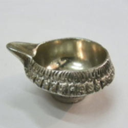 White Metal Diya