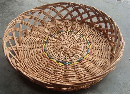 Designer Cane Basket - Lightweight, Round Shape | Decorative, Traditional Look, Multi-Purpose