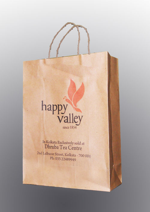 Small Paper Bags - 140 GSM Kraft Paper , Eco-Friendly Block Printed Design for Tea & Other Packaging