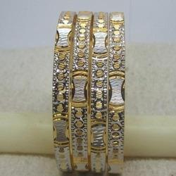 Designer Gold Laser Cutting Bangle