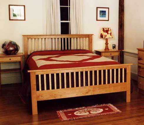 Cherry And Curly Maple Bed