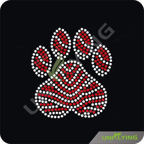 Panther Paw Rhinestone Iron On Transfer