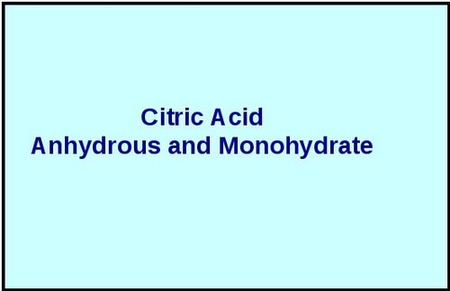Citric Acid Anhydrous And Monohydrate