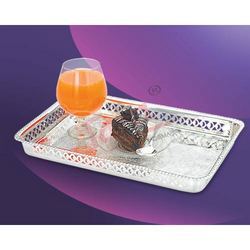 Silver Plated Tray - Elegant Design with Stylish Patterns, Perfect for Kitchens and Hospitality Venues