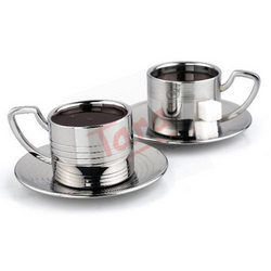 Steel Tea Cups With Steel Saucers