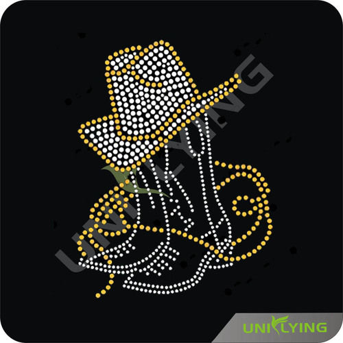 Cowboy's Hat And Boots Hotfix Rhinestone Transfers