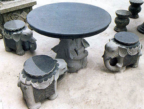 Garden Stone Table With Chair