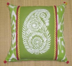 Printed Embroidered Cushion Cover