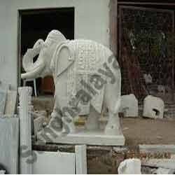 Beautifully Carved Stone Elephant Statue