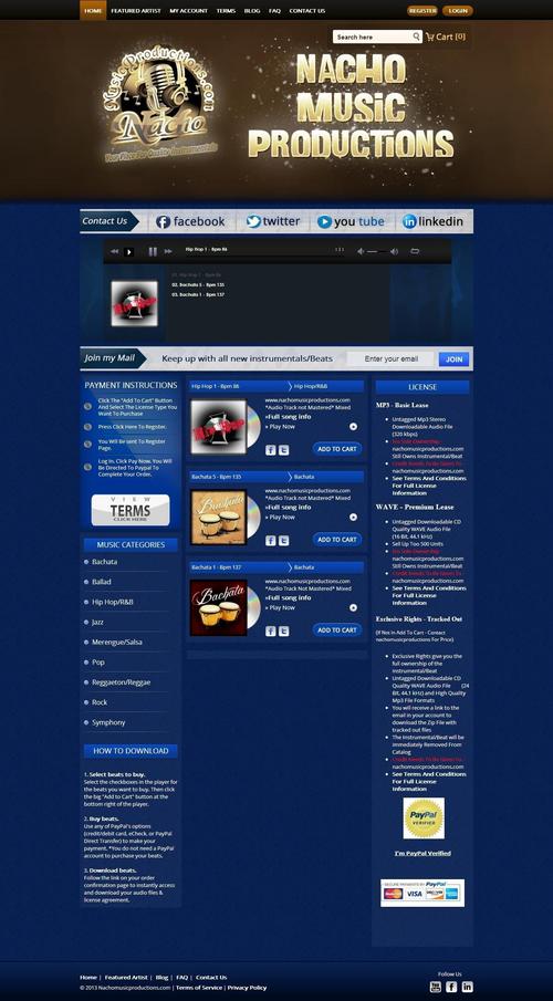 Online Music Selling Design And Development Service