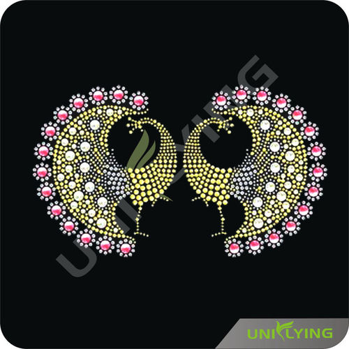 Peacock Couple Peacock Couple Rhinestone Hotfix Transfer Motif