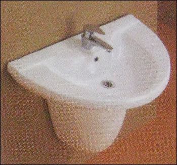 Vignette Wash Basin With Half Pedestal (Vgs-Wht-0612)