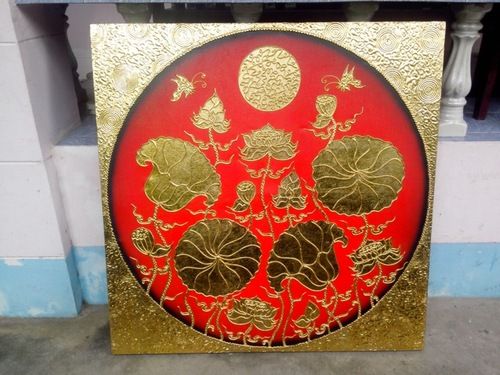 Golden Lotus Painting