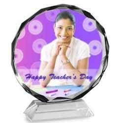 Circular Engraved Photo Crystal