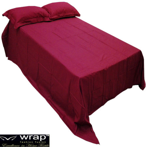 Wrap Solid King Size Bed Sheet With Two Pillow Covers Maroon