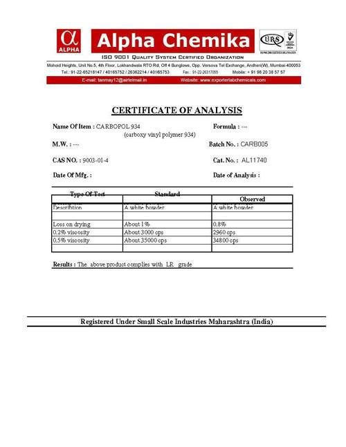 analytical grade chemicals