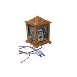 Gem Stone Pine Wood Night Lamp