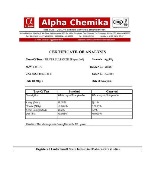 Silver Sulphate