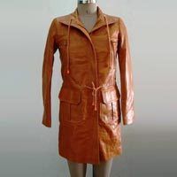 Ladies Leather Long Coat