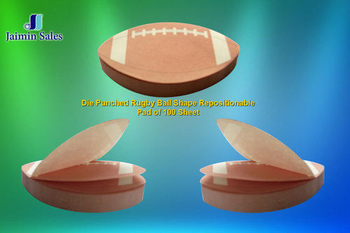 Die Punched Rugby Ball Re-positionable Pads