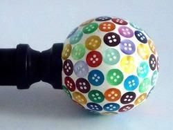 Multi Color Buttons Finial Curtain Rod