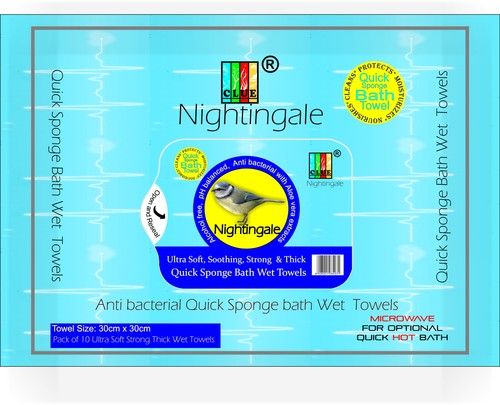 Nightingale Anti Bacterial Quick Sponge Bath Wet Towels