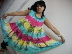 Hand Print Tie Dye Umbrella Dress