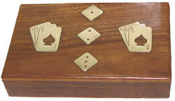 Wooden Double Card And Dice Box