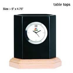 Wooden Pen Stand With Watch - Premium Quality Wooden Design, Custom Sizes Available | Elegant Office Accessory