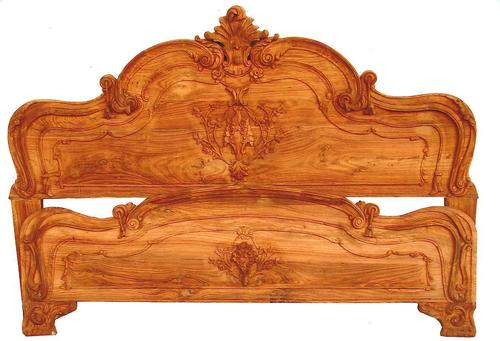 Hand Carved Panel Storage Teak Wood Wooden Bed