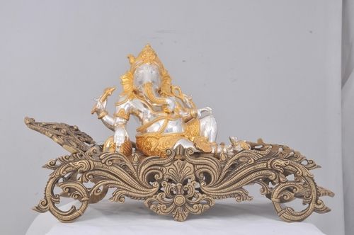 Gold Plated Ganesha Sculpture