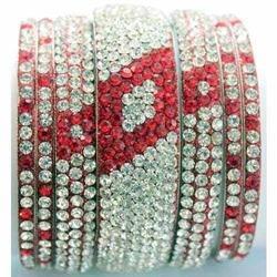 Red And White Stone Bangle