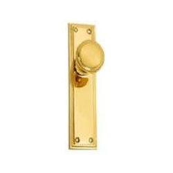 Brass Door Knobs On Black Plates