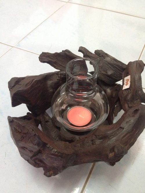 Decorative Candle Holder - Handmade Teak Wood, Unique Designs & Sizes in Bulk Quantity