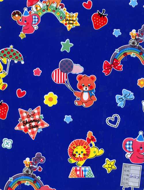 Printed PVC Sheet With Plastic Cotton On Backing (6016-4)