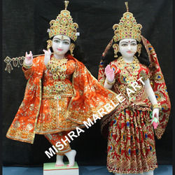 Srinagar Dress Radha Krishna Statue