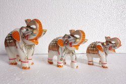 Designer Marble Elephant Sculpture