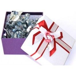 Medium Silver Purple Chocolate Box 