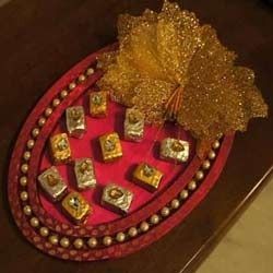 Diwali Gift Pink Oval Platter