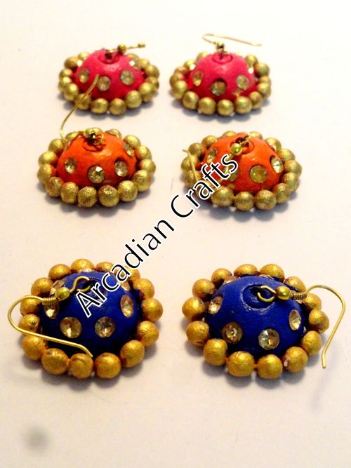 Terracotta Colorful Jhumka 