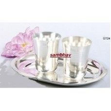 Silver Capsule Tray 2 Flower Glass Set