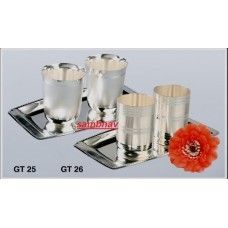 Silver Capsule Tray 2 Payal Glass Set