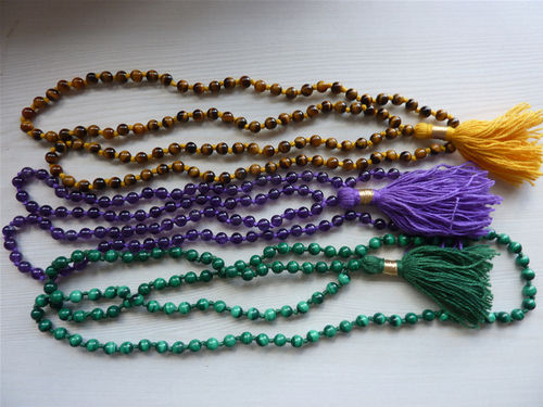 108 Mala Beads Japa Mala, 8mm Mariyam Jasper Stone Tibetan Prayer