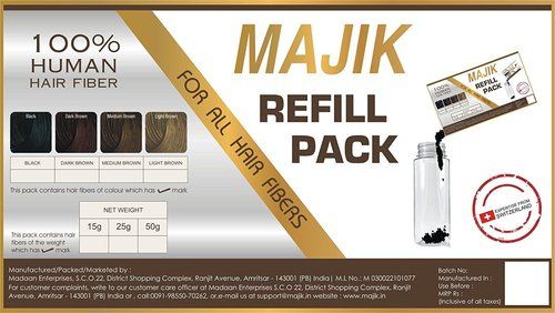Majik Human Hair Fiber Refill Packs In Nine Colours
