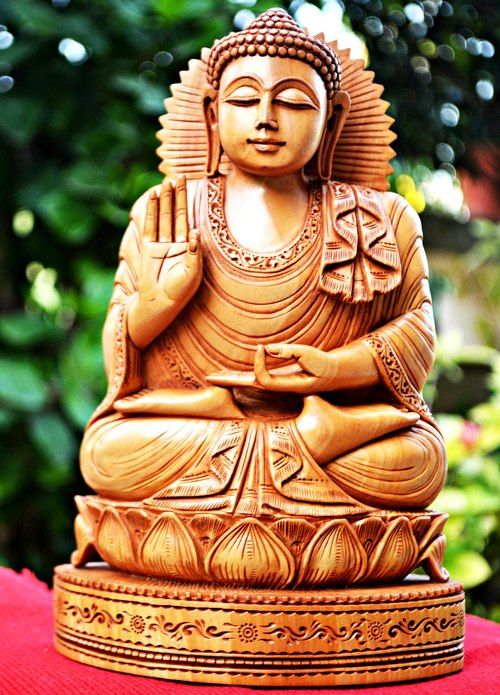 Large Wood Buddha Sculpture