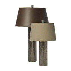 Antique Pewter Bamboo Lamp